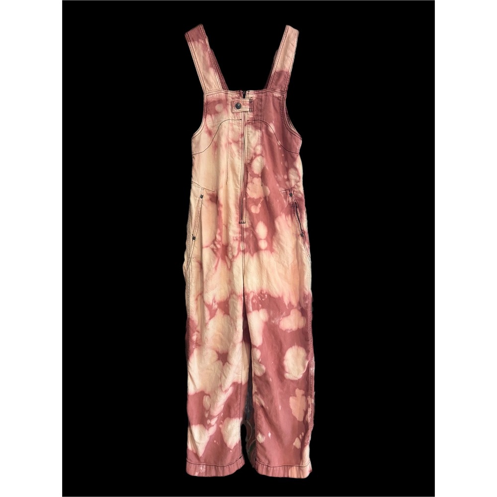 Upcycled Angel Jumpsuit XS Free People Pink Hand Distressed Cotton - Picture 2 of 7